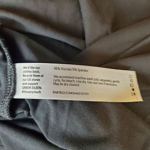 Eileen Fisher Dark Gray High Low Hem Side Splits Casual Dress Medium - Picture 8 of 8